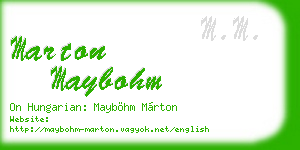 marton maybohm business card